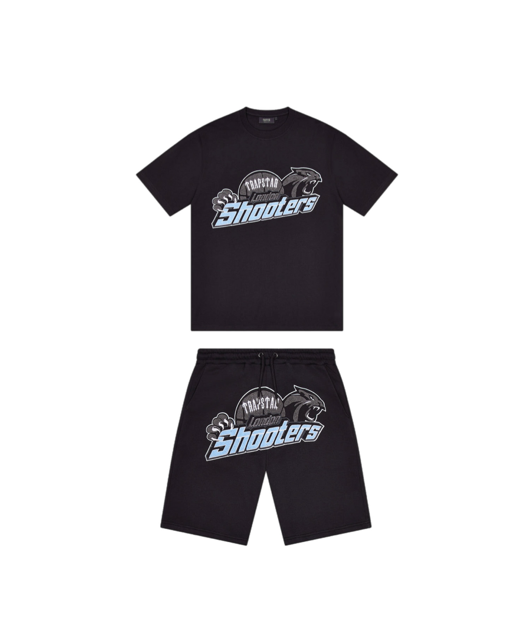 TRAPSTAR SHOOTERS SHORT SET - BLACK/BLUE
