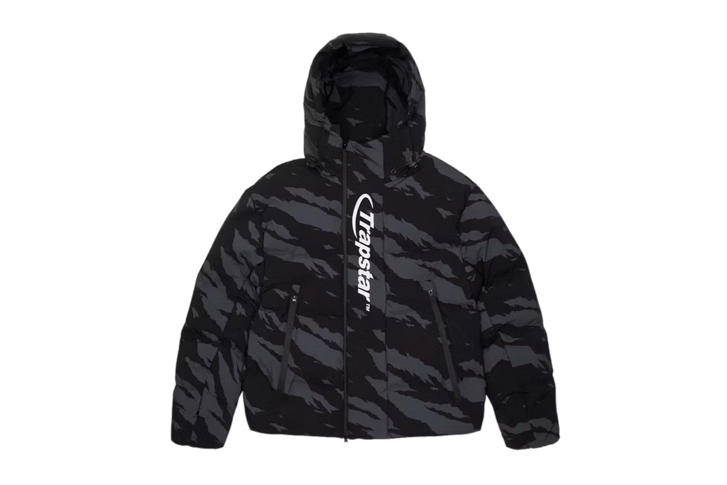 TRAPSTAR MENS HYPERDRIVE TECHNICAL PUFFER GREY CAMO JACKET