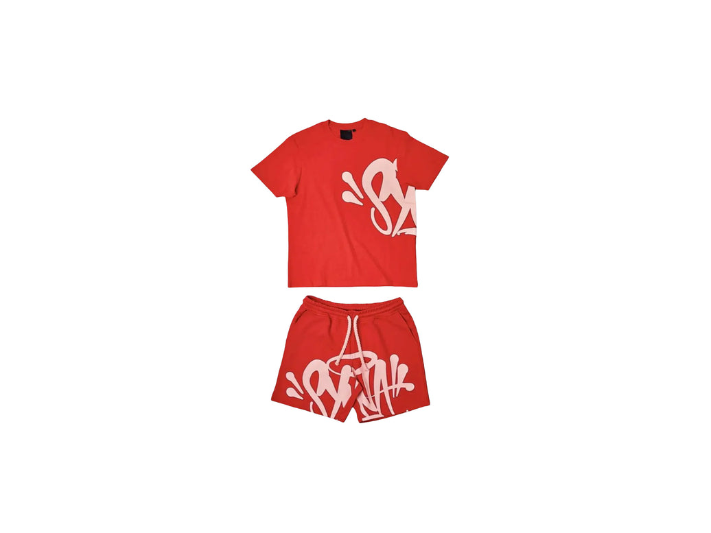 SYNA WORLD T-SHIRT & SHORTS LOGO SET - RED