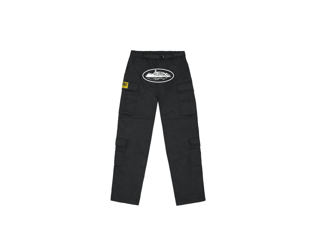 CORTEIZ RTW ALCATRAZ GUERILLAZ CARGO TROUSER - BLACK / WHITE