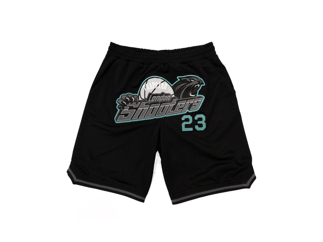 TRAPSTAR SHOOTERS BASKETBALL SHORTS - BLACK/TEAL