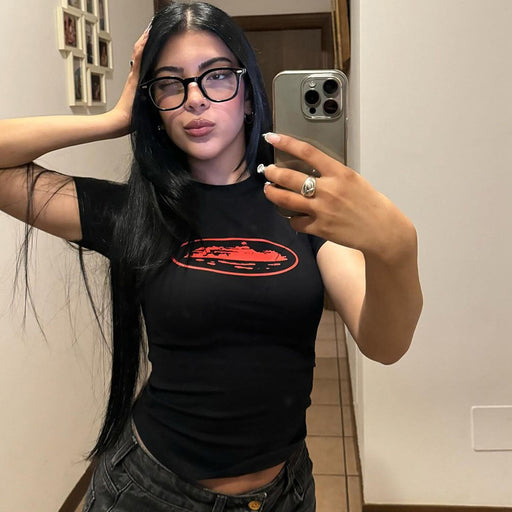 Corteiz Womens Alcatraz Baby Top Red/Black