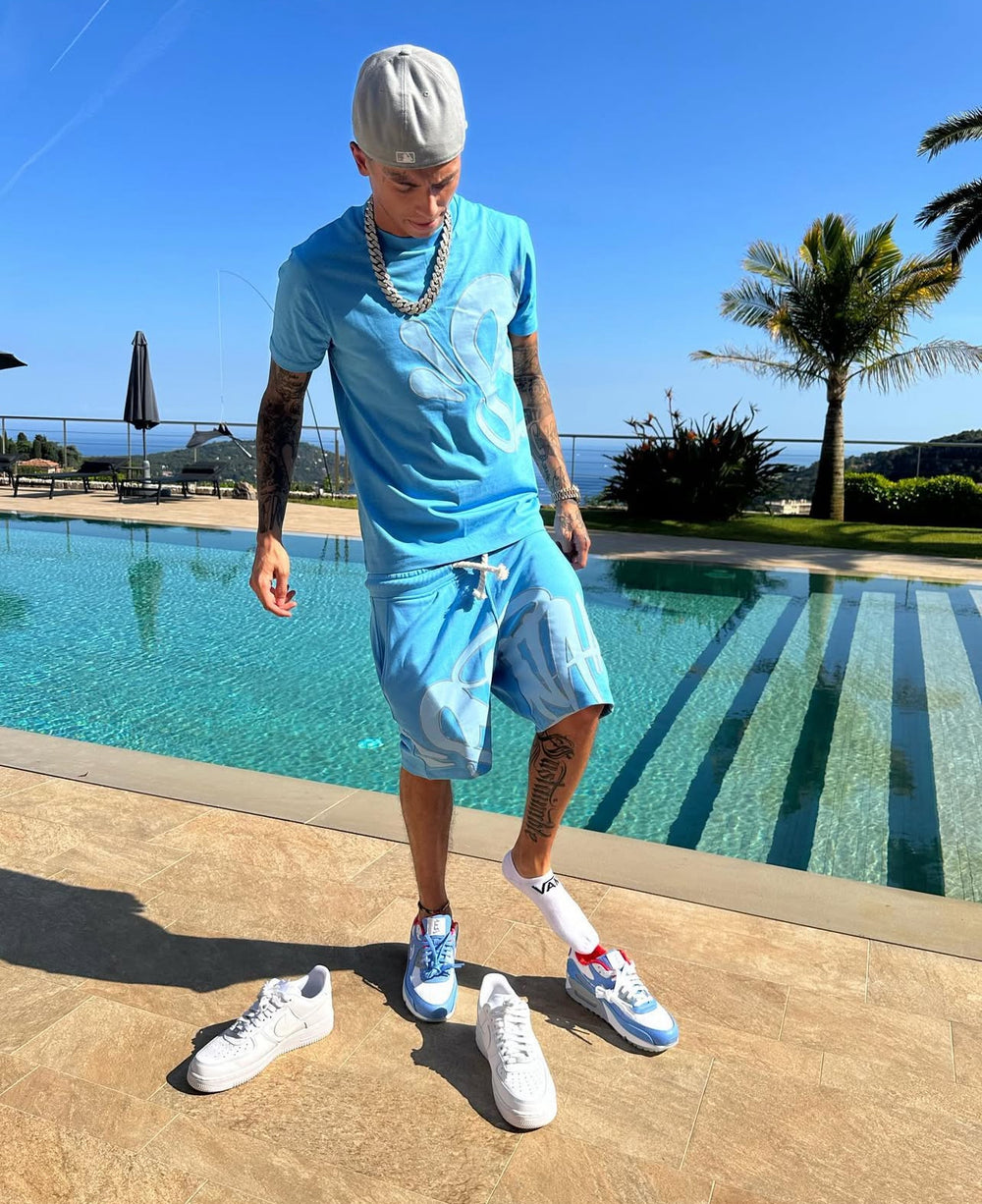 SYNA T-SHIRT & SHORTS LOGO SET - BLUE