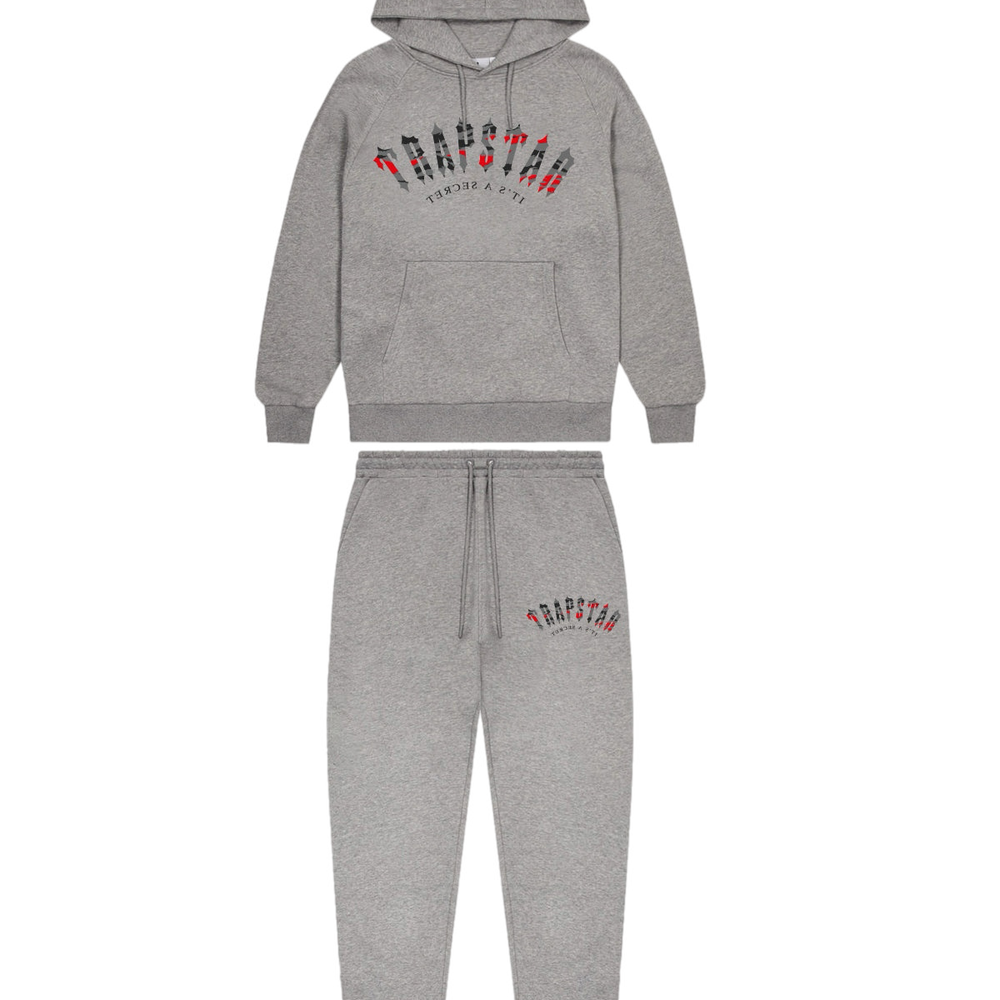 TRAPSTAR ARCH IRONGATE TRACKSUIT - GREY/RED CAMO