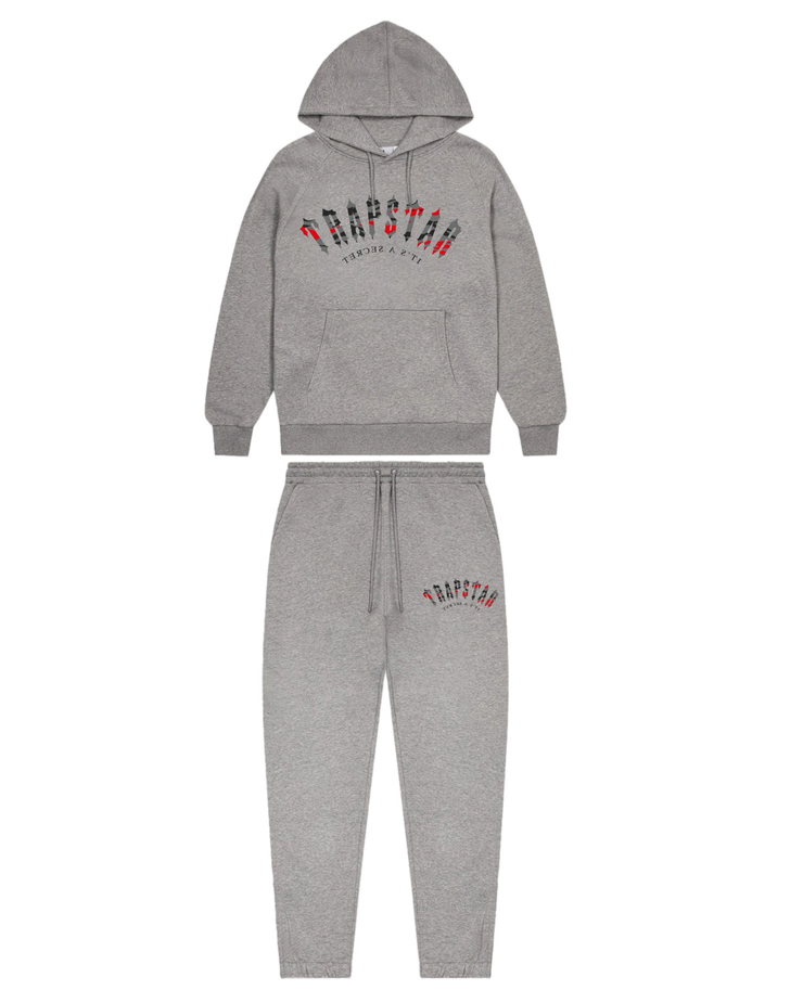 TRAPSTAR ARCH IRONGATE TRACKSUIT - GREY/RED CAMO