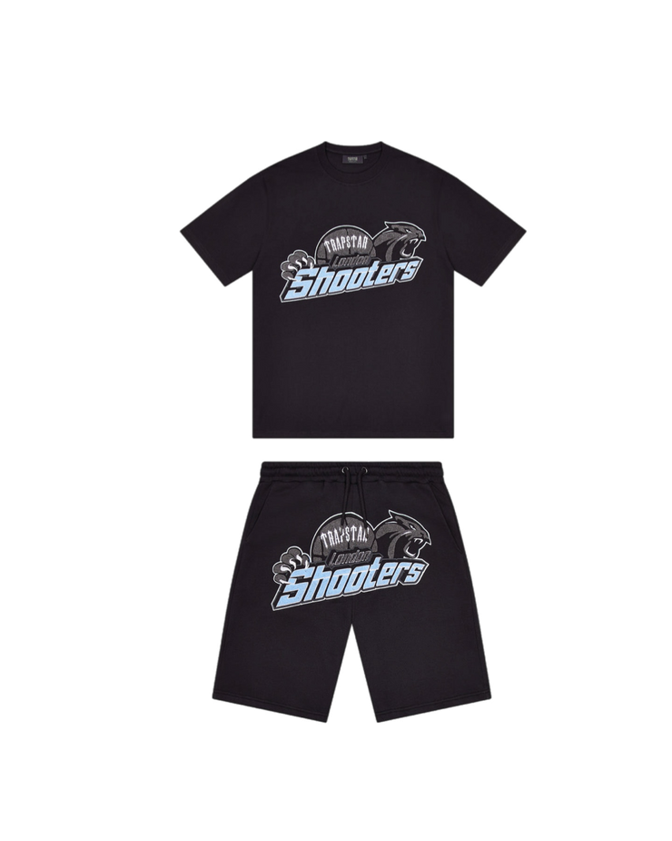 TRAPSTAR SHOOTERS SHORT SET - BLACK/BLUE