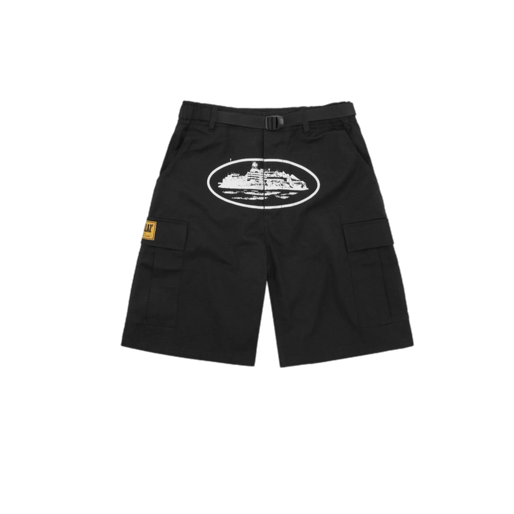 CORTEIZ RTW OG ALCATRAZ CARGO SHORTS - BLACK / WHITE