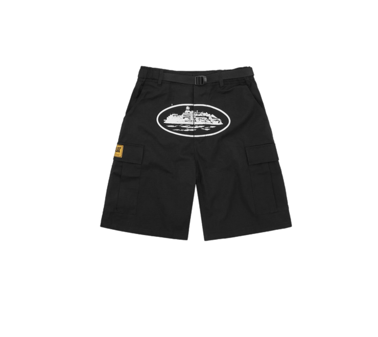 CORTEIZ RTW OG ALCATRAZ CARGO SHORTS - BLACK / WHITE