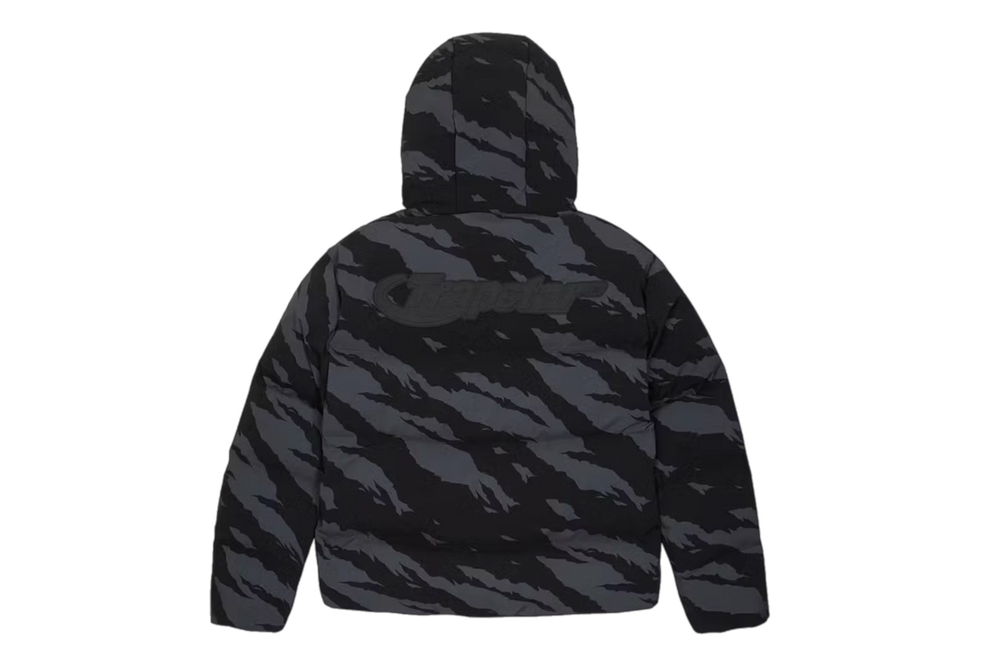 TRAPSTAR MENS HYPERDRIVE TECHNICAL PUFFER GREY CAMO JACKET