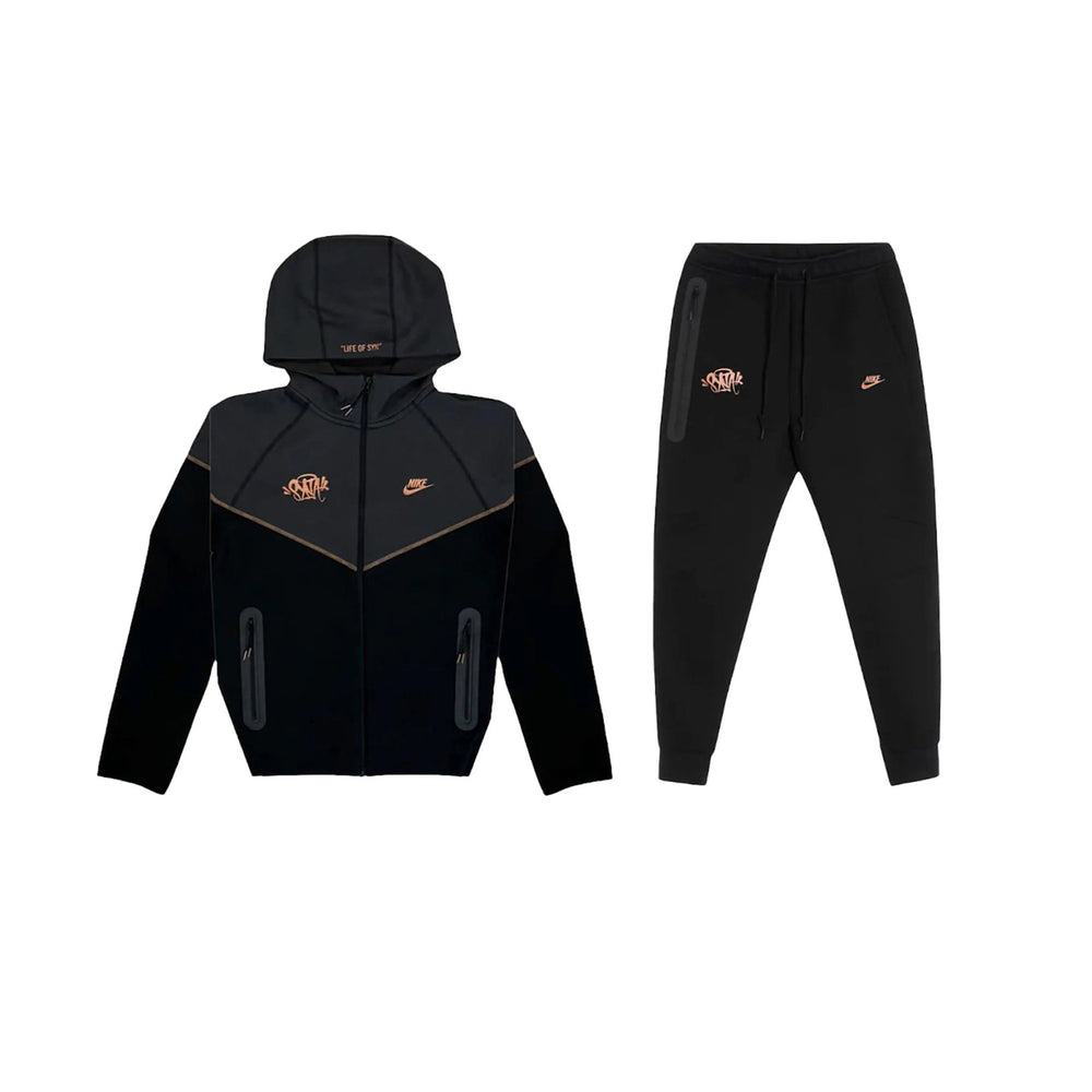 Nike x Central Cee Tech Fleece Full Zip Hoodie 'Black/Metallic Red Bronze'