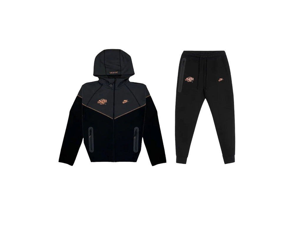 Nike x Central Cee Tech Fleece Full Zip Hoodie 'Black/Metallic Red Bronze'