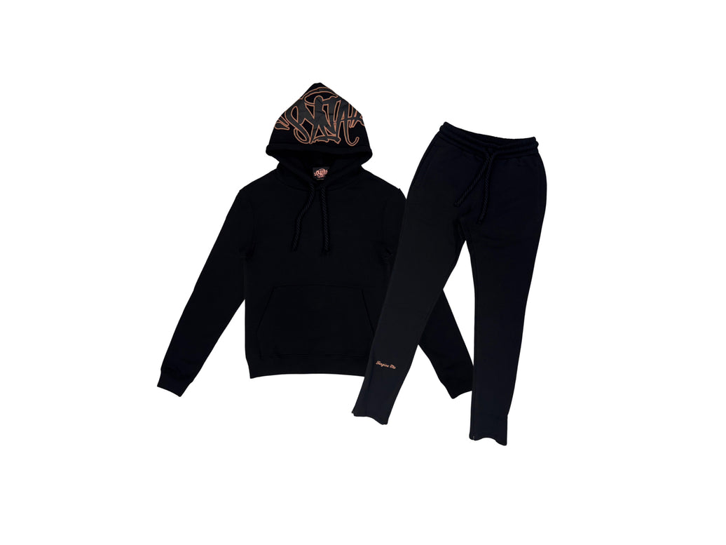 SYNA LOGO TRACKSUIT - BLACK & ROSE GOLD